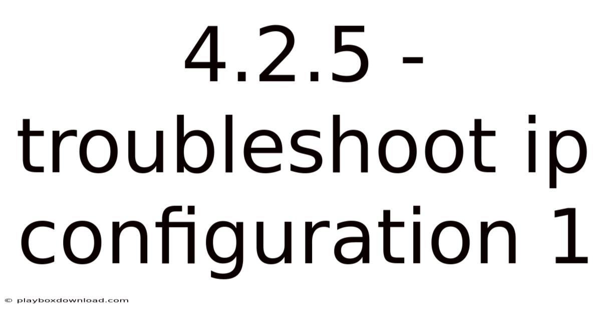 4.2.5 - Troubleshoot Ip Configuration 1