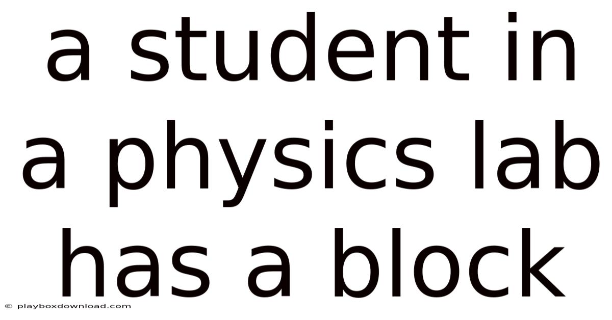 A Student In A Physics Lab Has A Block