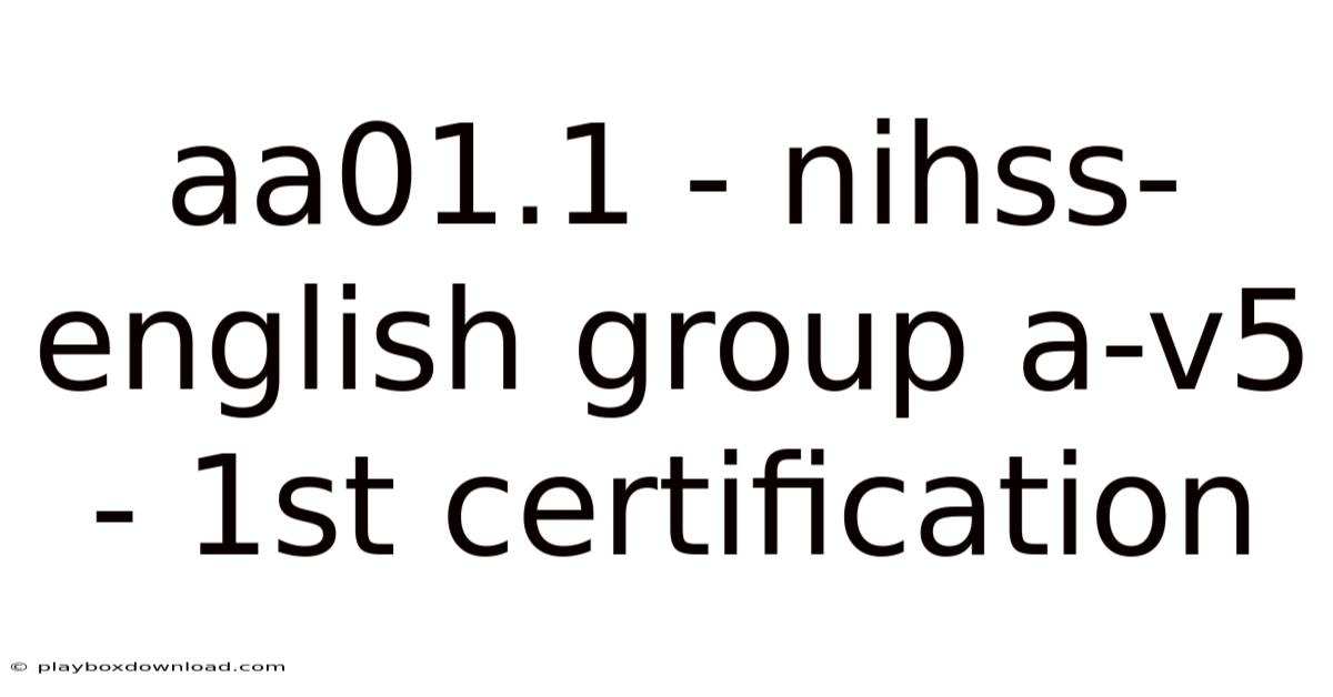 Aa01.1 - Nihss-english Group A-v5 - 1st Certification