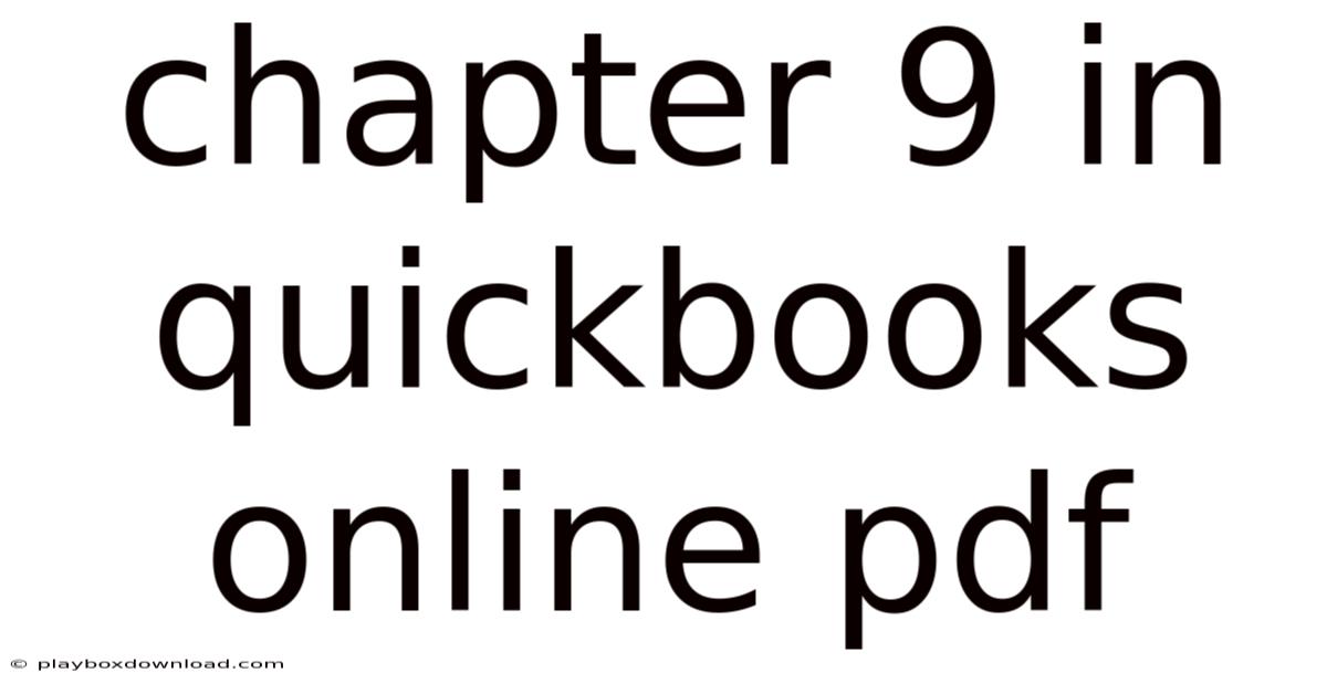 Chapter 9 In Quickbooks Online Pdf