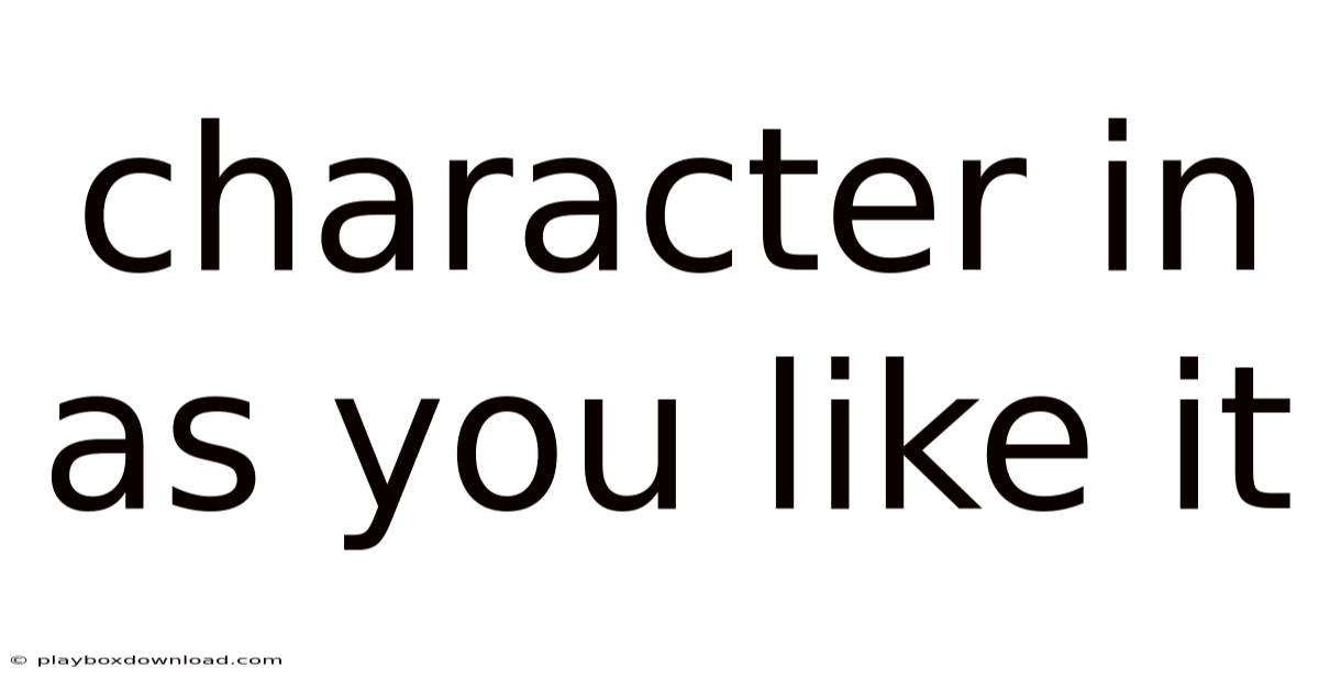 Character In As You Like It