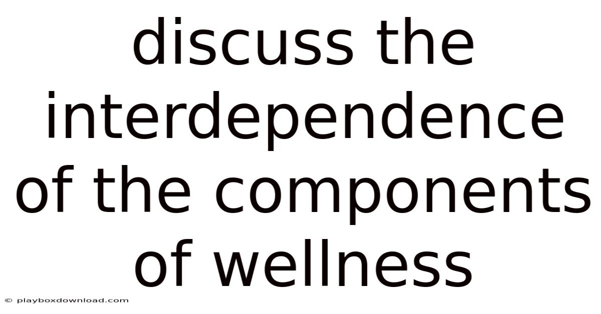 Discuss The Interdependence Of The Components Of Wellness