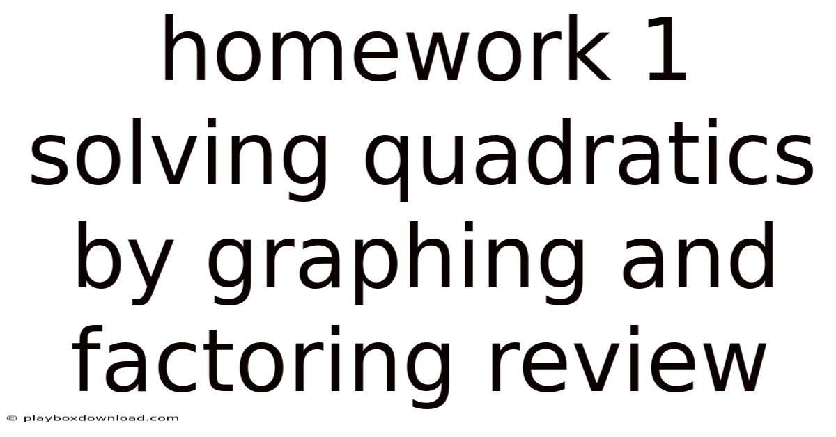 Homework 1 Solving Quadratics By Graphing And Factoring Review