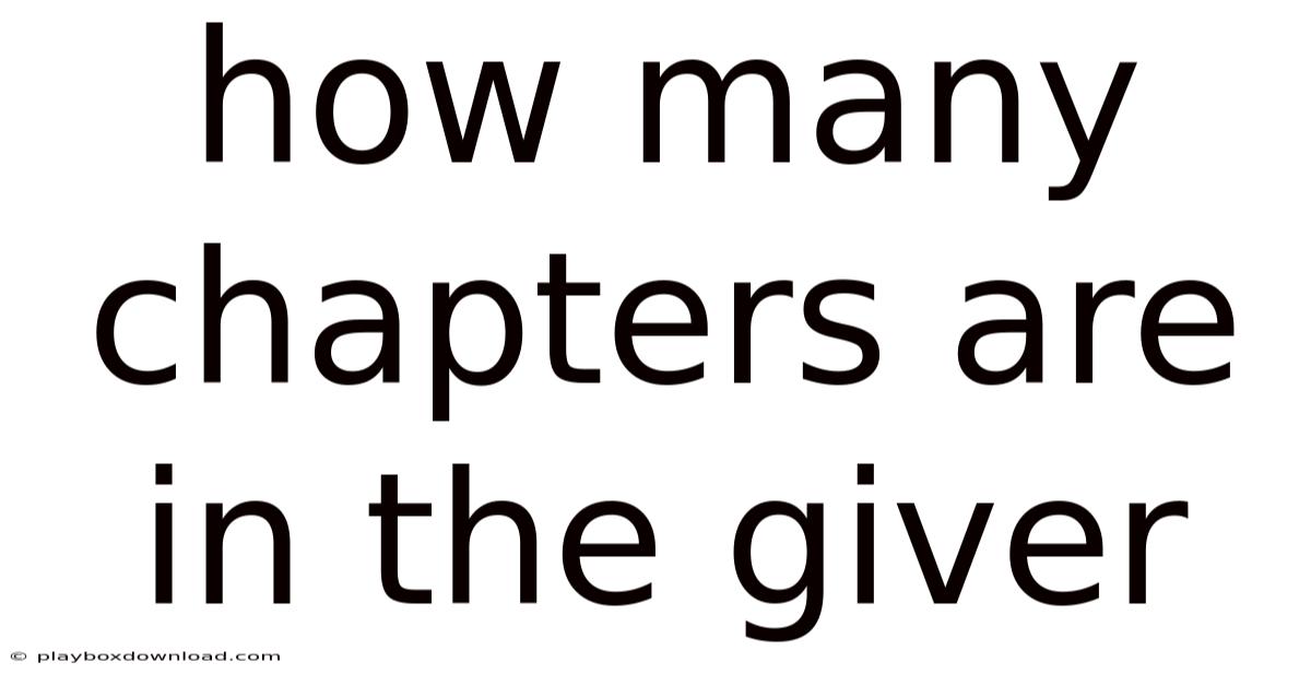 How Many Chapters Are In The Giver