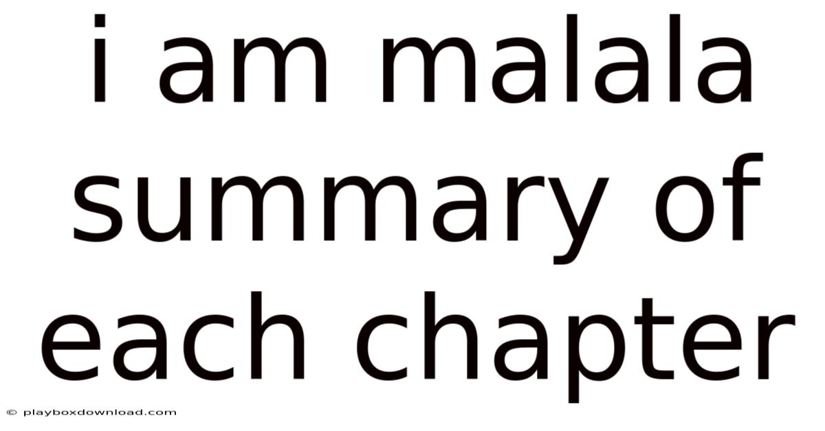 I Am Malala Summary Of Each Chapter