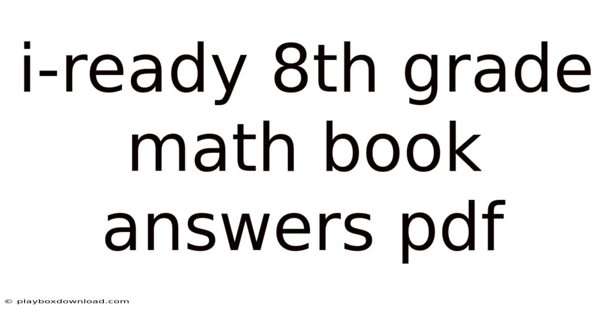 I-ready 8th Grade Math Book Answers Pdf