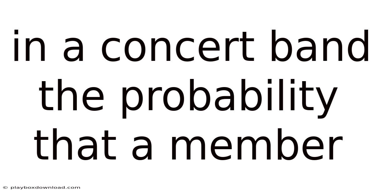 In A Concert Band The Probability That A Member