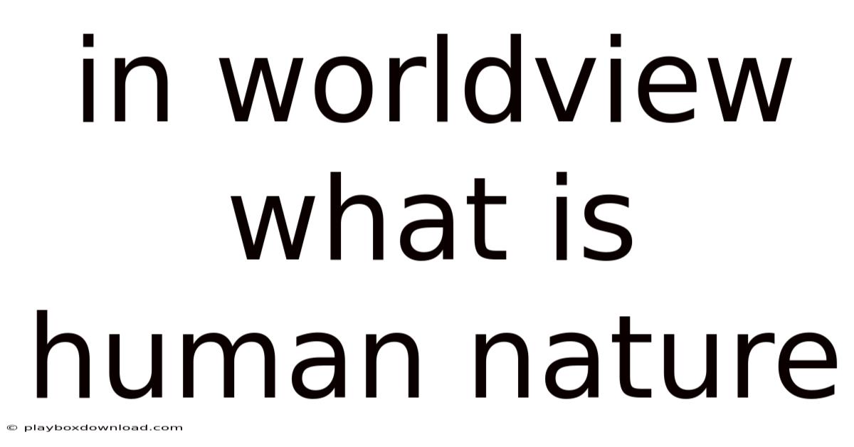 In Worldview What Is Human Nature