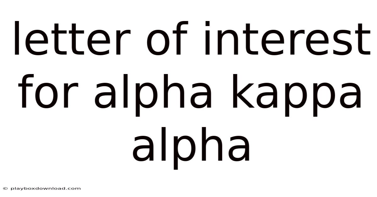 Letter Of Interest For Alpha Kappa Alpha