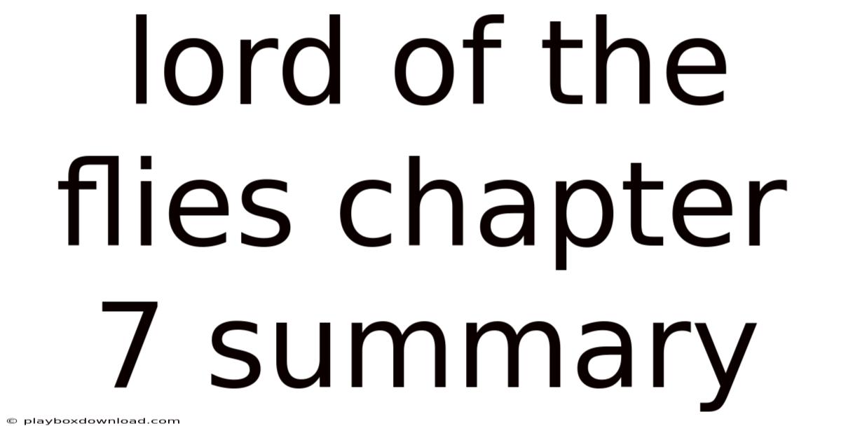 Lord Of The Flies Chapter 7 Summary