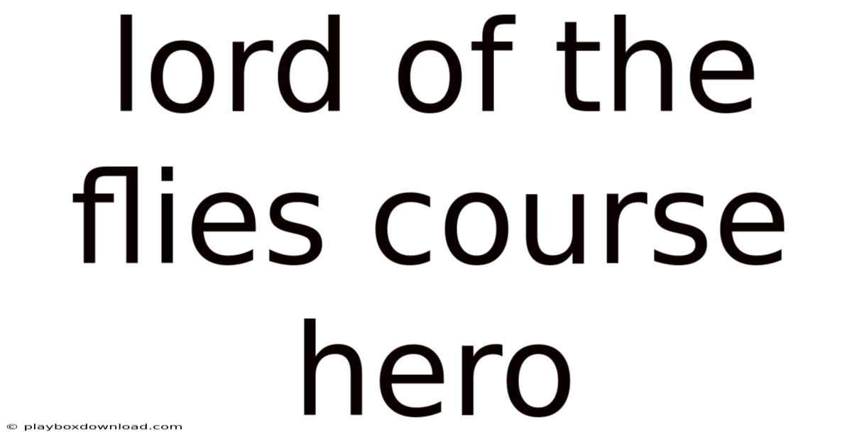 Lord Of The Flies Course Hero