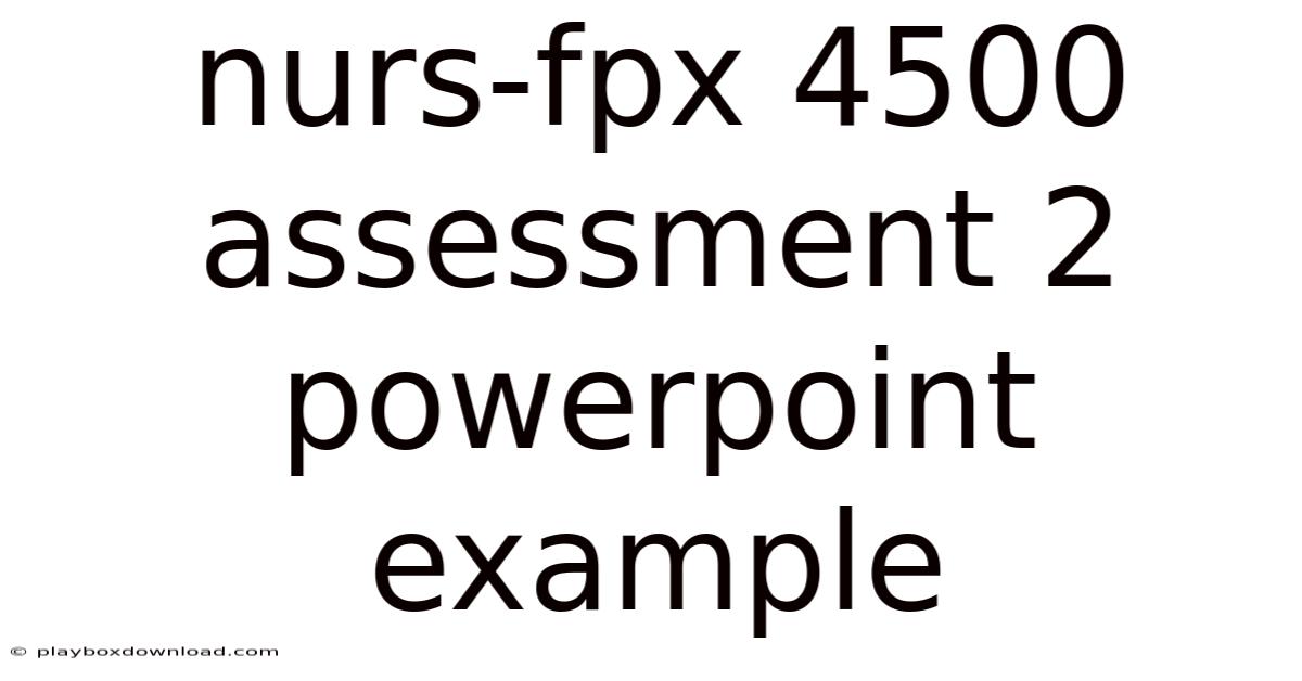 Nurs-fpx 4500 Assessment 2 Powerpoint Example