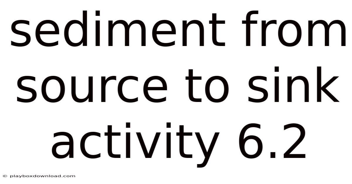 Sediment From Source To Sink Activity 6.2