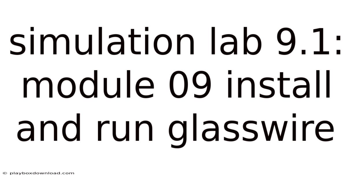 Simulation Lab 9.1: Module 09 Install And Run Glasswire