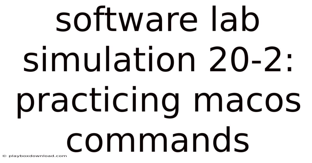 Software Lab Simulation 20-2: Practicing Macos Commands