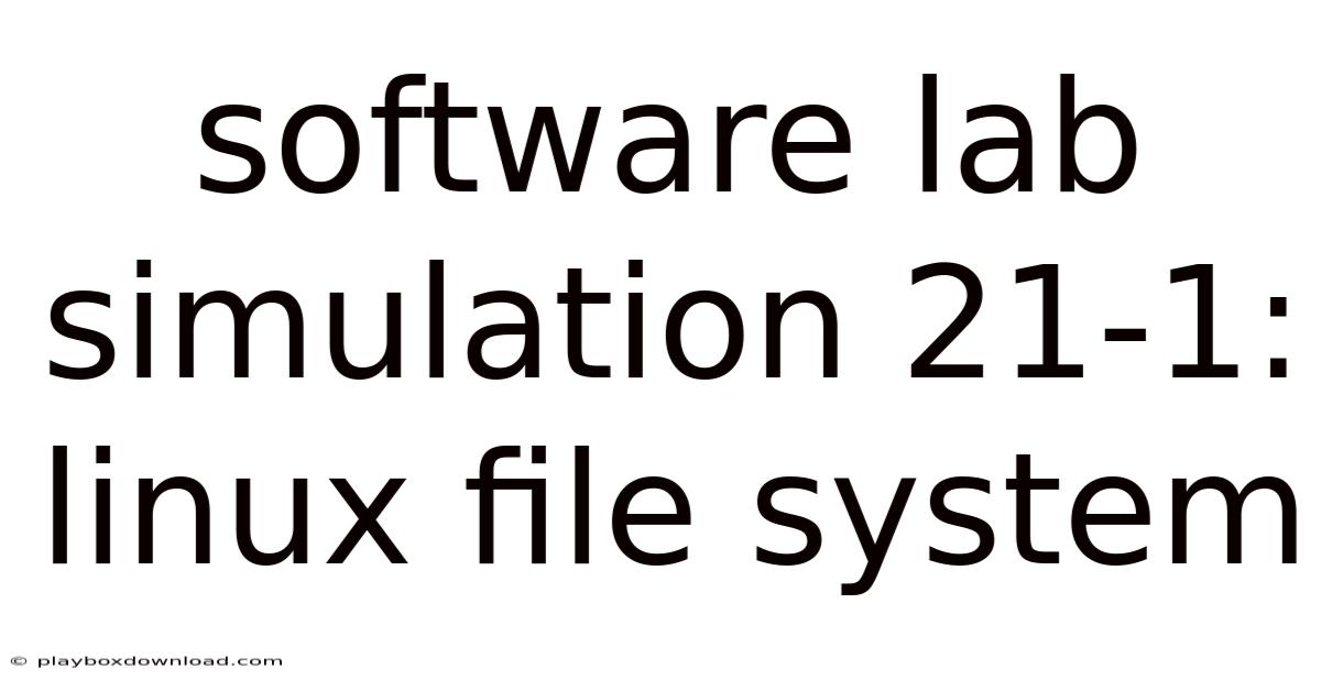 Software Lab Simulation 21-1: Linux File System