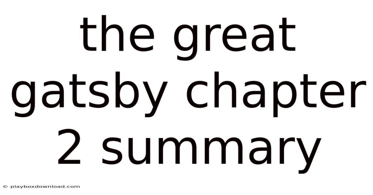 The Great Gatsby Chapter 2 Summary