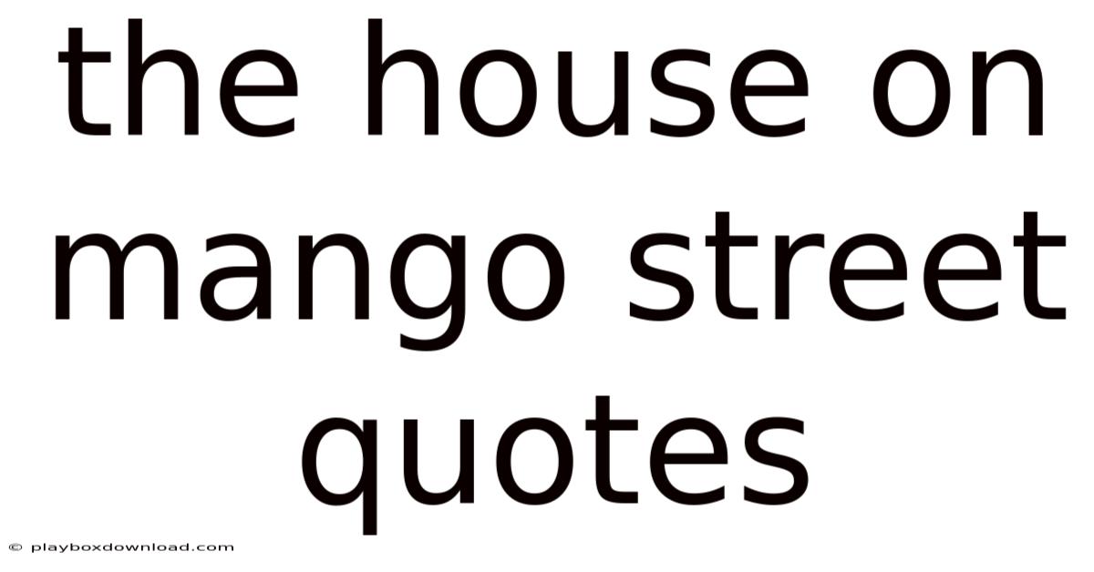 The House On Mango Street Quotes