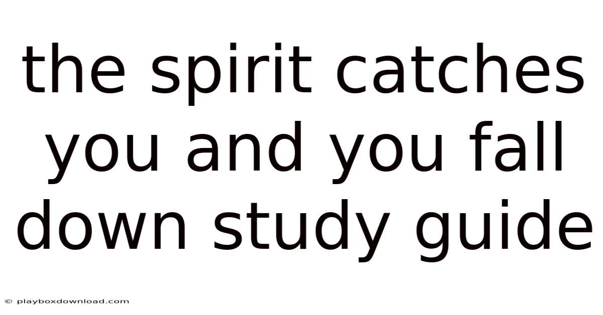 The Spirit Catches You And You Fall Down Study Guide