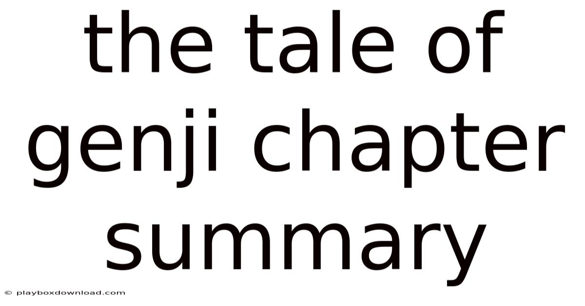 The Tale Of Genji Chapter Summary