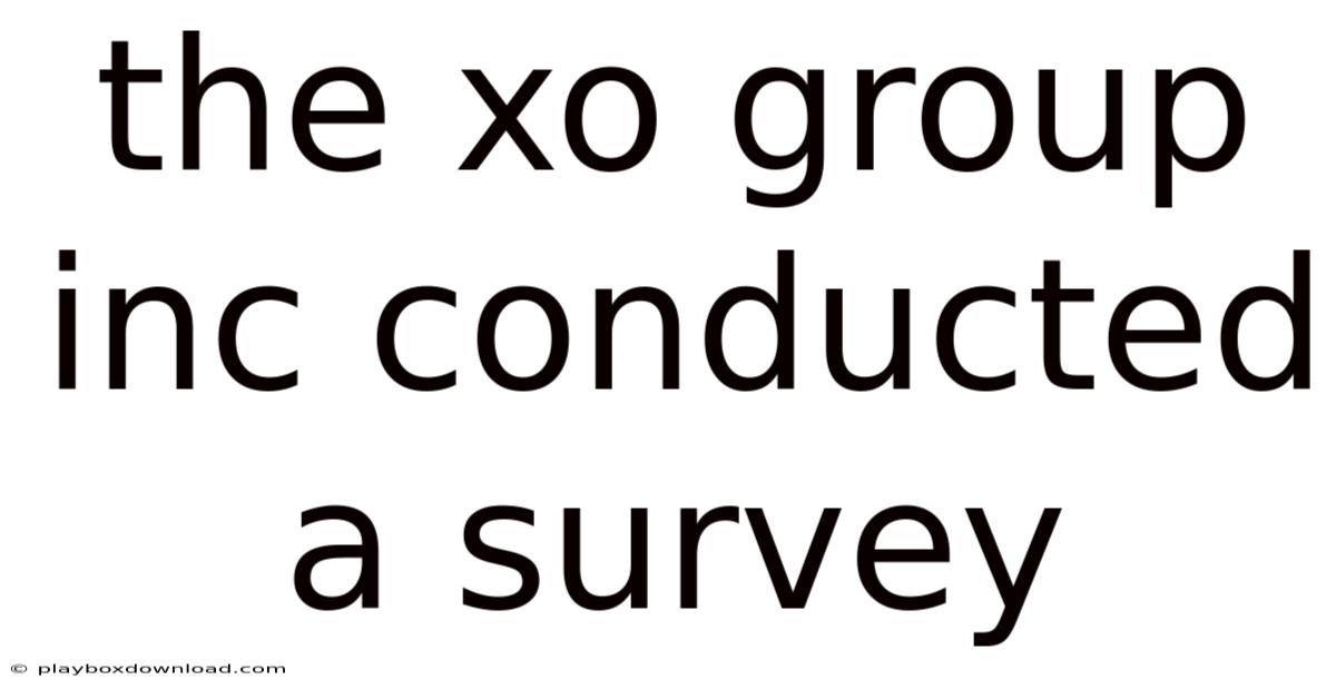 The Xo Group Inc Conducted A Survey