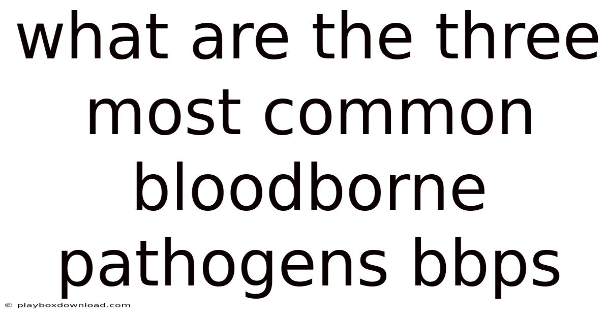 What Are The Three Most Common Bloodborne Pathogens Bbps