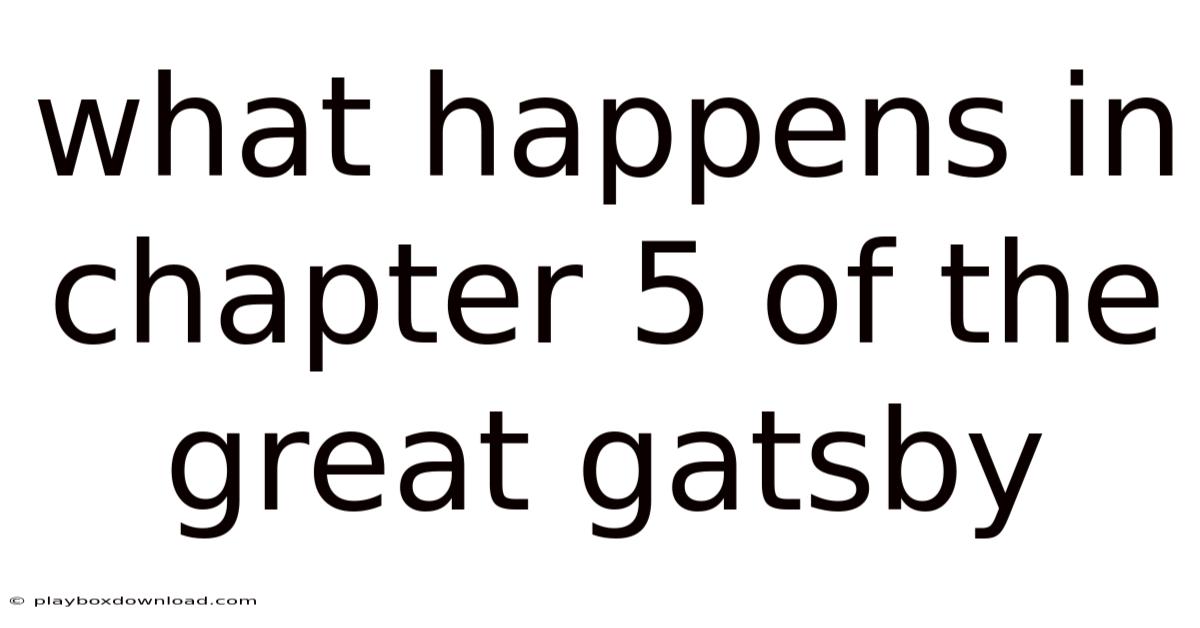 What Happens In Chapter 5 Of The Great Gatsby