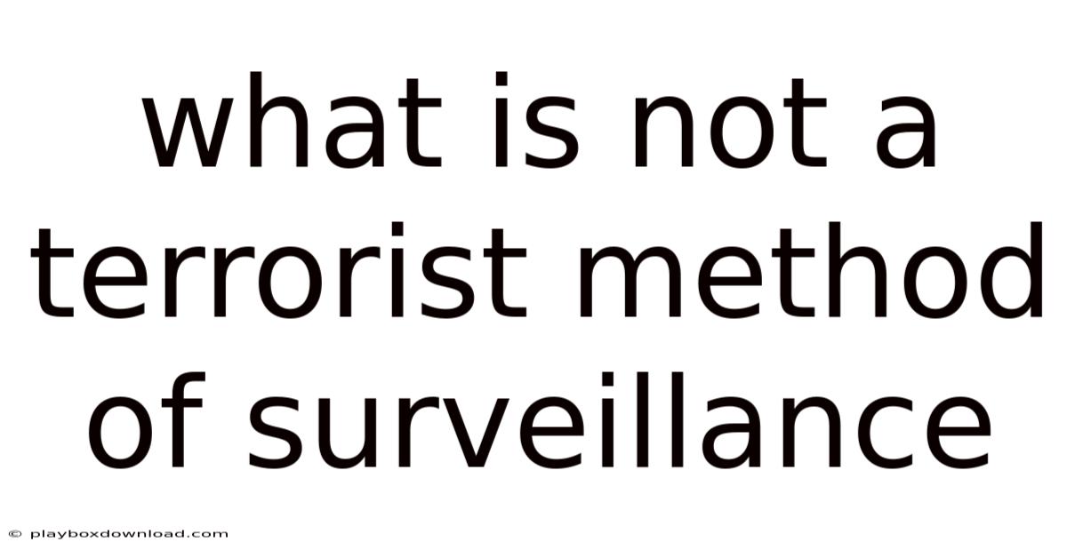 What Is Not A Terrorist Method Of Surveillance