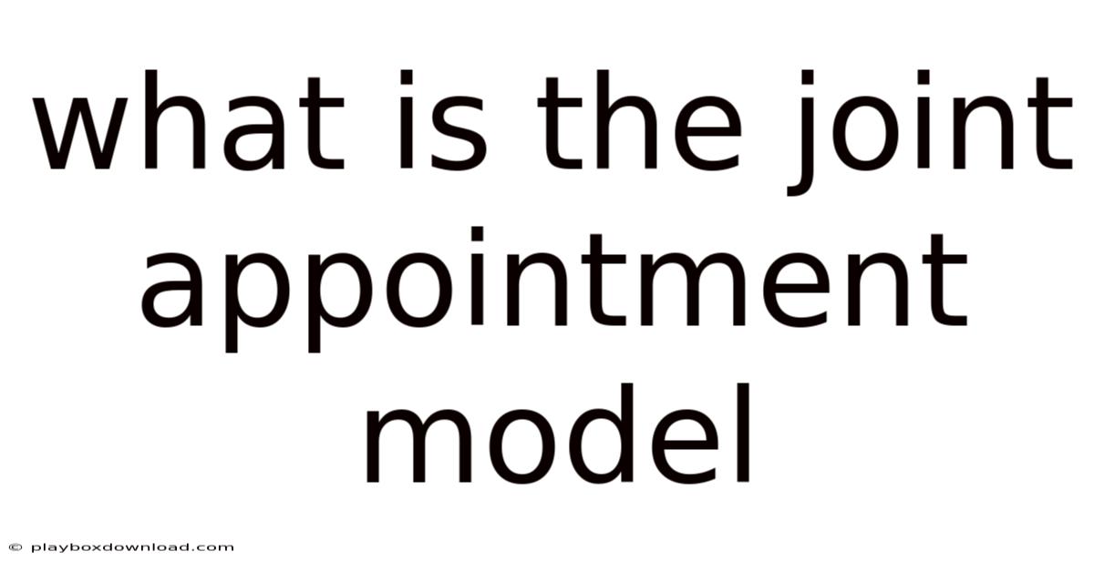 What Is The Joint Appointment Model