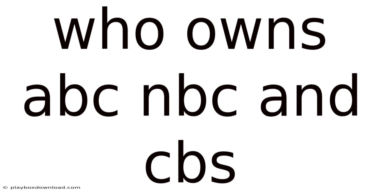 Who Owns Abc Nbc And Cbs